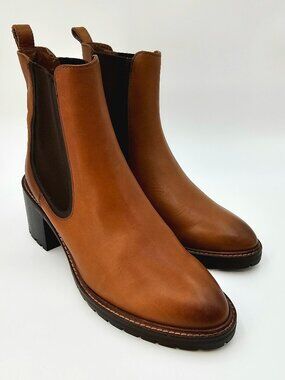 Thursday Boot Co "Knockout" Chelsea Boots Brown Leather Pull On Women's Size 9.5